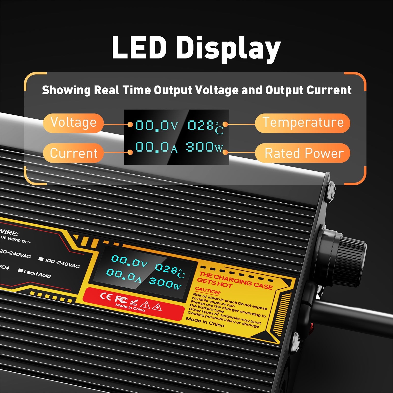 Suraziki LiFePO4 43,8 V 6 A Batterieladegerät für 36 V/38,4 V Lithium-Eisenphosphat-Batterien, LED-Anzeige, vollständiger Schutz