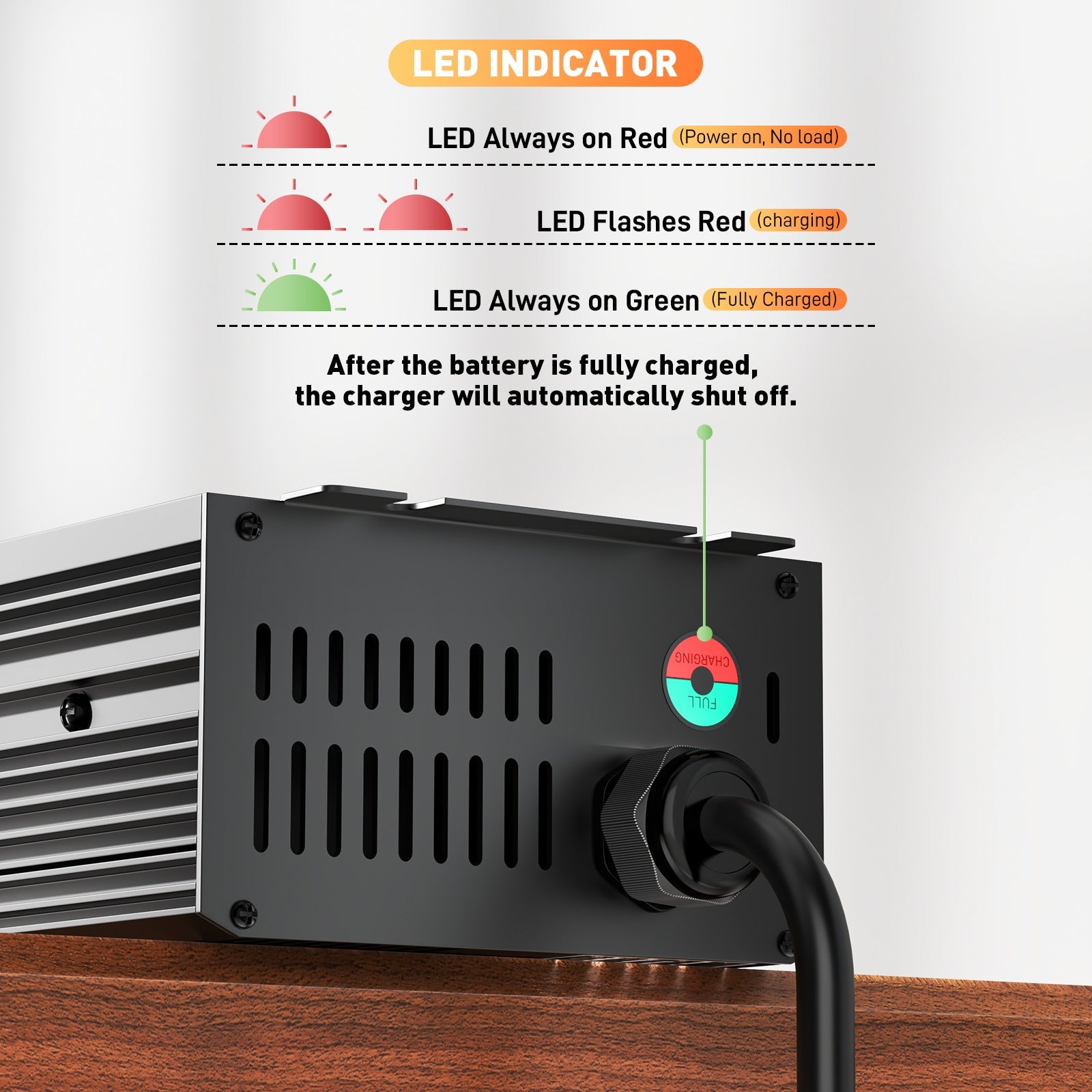12 V 50 A nopea litium-LiFePO4-akkulaturi, latausjännite 14,6 V, 0 V BMS-aktivoitu, automaattisesti katkaistu, matkailuautojen aurinkoakkulaturi